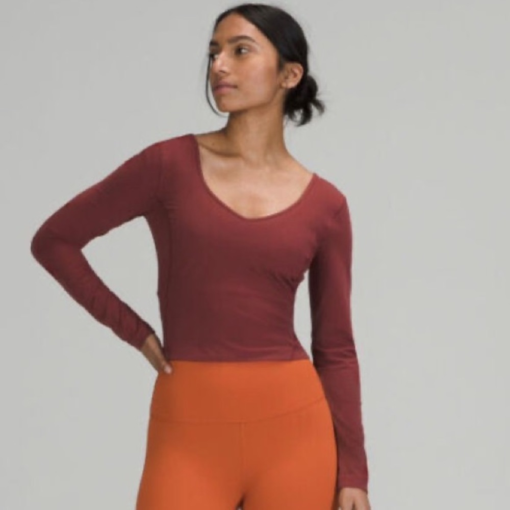 Lululemon Align Long Sleeve Shirt Mulled Wine Nulu Size 0